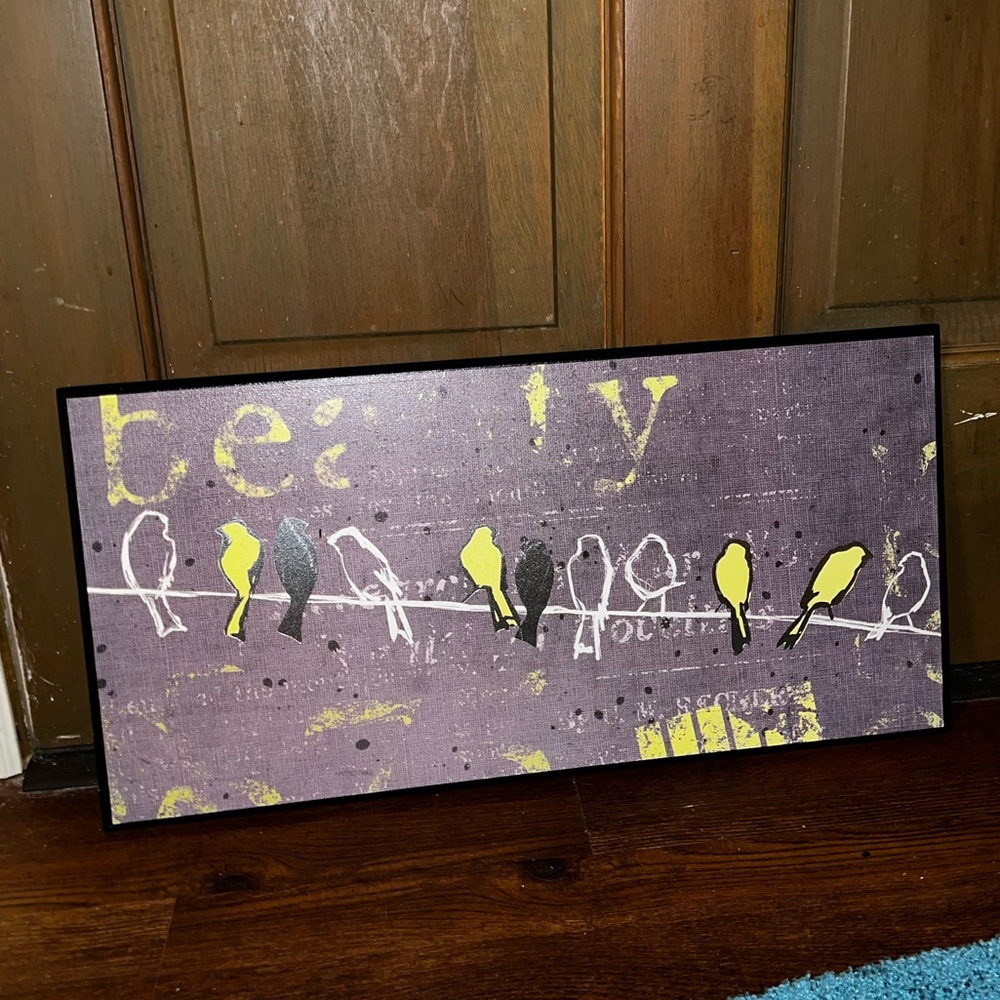 Beauty Birds on a Wire Design Wall Mounted Art - Picture 2 of 12